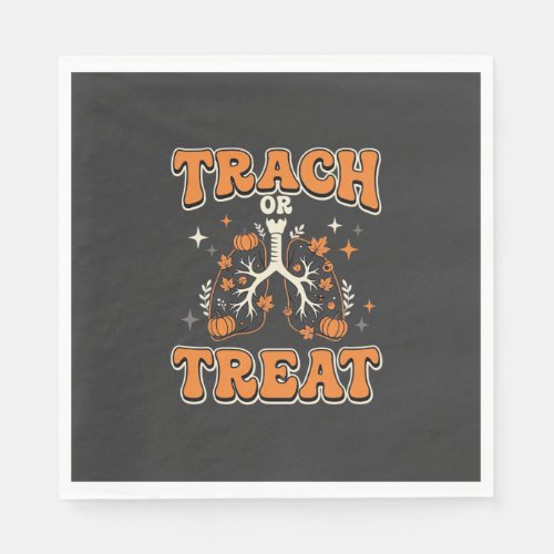 Trach or Treat Halloween Respiratory Design Napkins