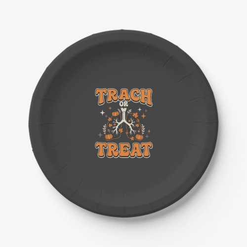 Trach or Treat Halloween Respiratory Design Paper Plates