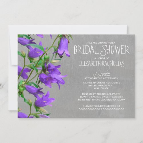 Trachelium Bridal Shower Invitations