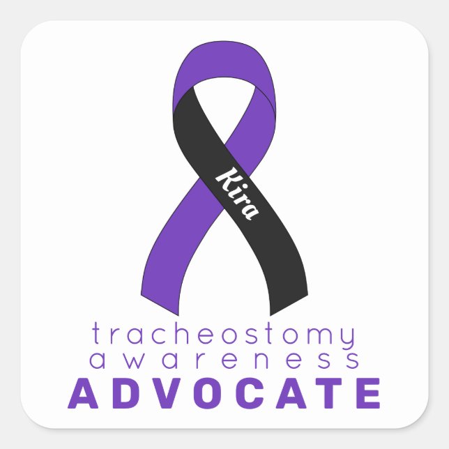 Tracheostomy Advocate White Square Sticker (Front)