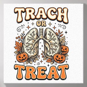Tracheostomy Halloween Nurse Trick Or Treat Design Canvas Photo Tile