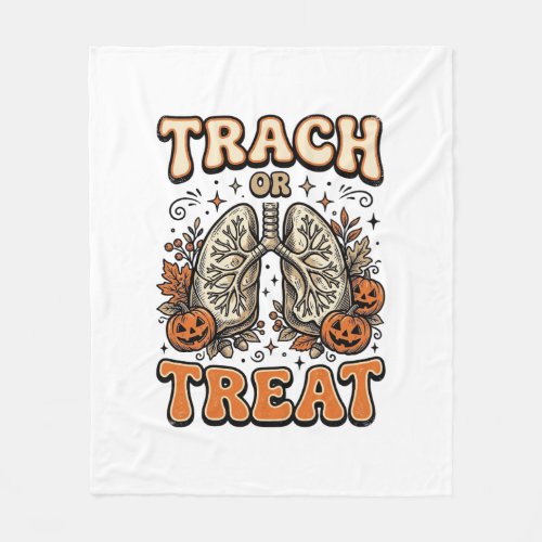 Tracheostomy Halloween Nurse Trick Or Treat Design Fleece Blanket