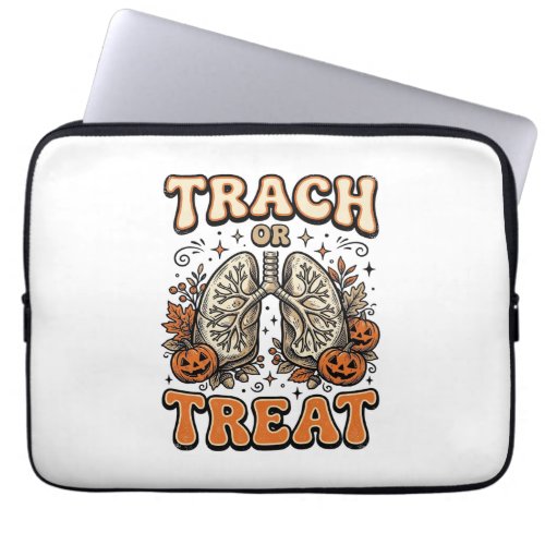Tracheostomy Halloween Nurse Trick Or Treat Design Laptop Sleeve