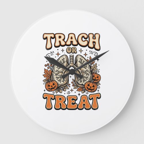 Tracheostomy Halloween Nurse Trick Or Treat Design Large Clock
