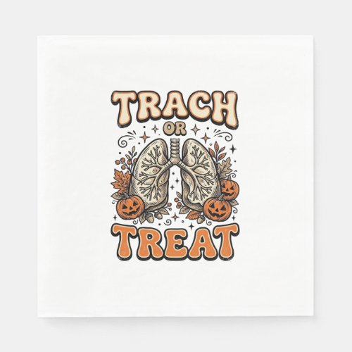 Tracheostomy Halloween Nurse Trick Or Treat Design Napkins