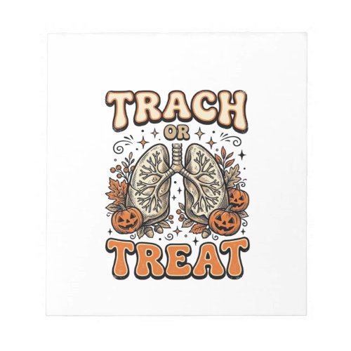 Tracheostomy Halloween Nurse Trick Or Treat Design Notepad