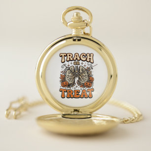 Tracheostomy Halloween Nurse Trick Or Treat Design Pocket Watch