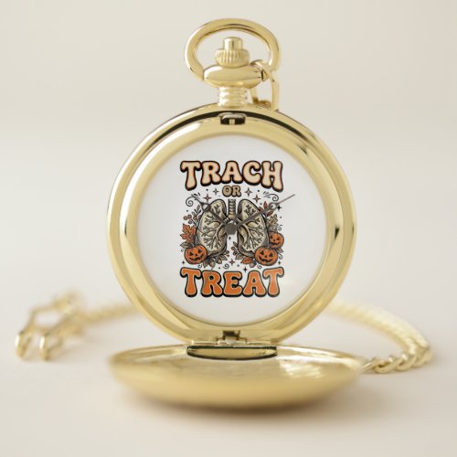 Tracheostomy Halloween Nurse Trick Or Treat Design Pocket Watch