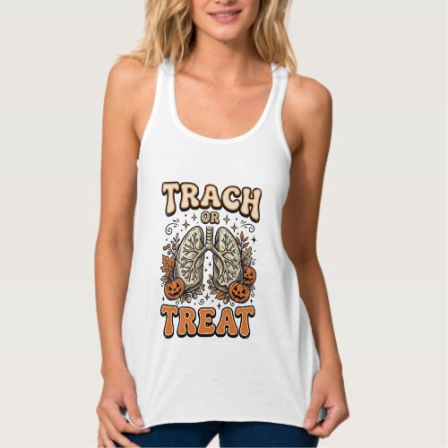 Tracheostomy Halloween Nurse Trick Or Treat Design Tank Top