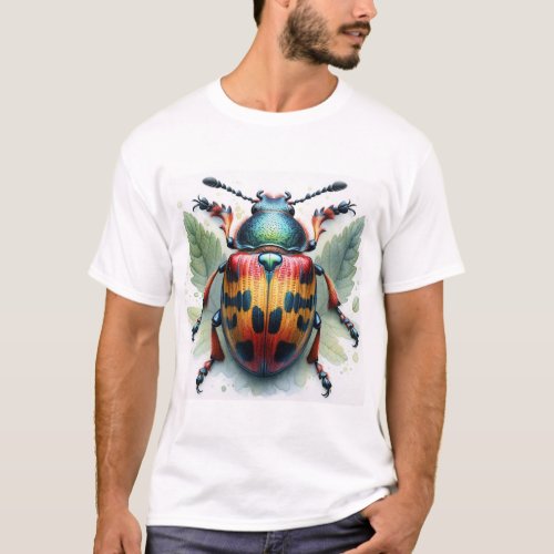 Trachyderes Beetle IREF579 _ Watercolor T_Shirt