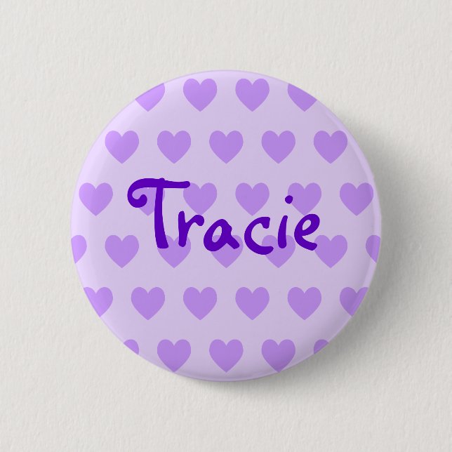 Tracie in Purple Pinback Button (Front)
