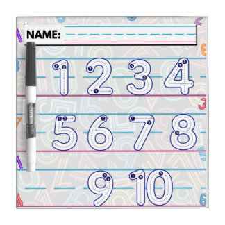 Tracing Numbers 1 - 10 Dry Erase Board
