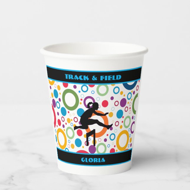 Track and Field Abstract     Paper Cups (Front)