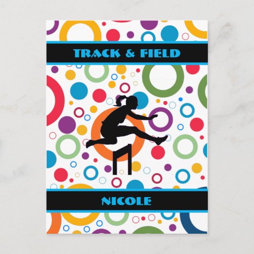 Track and Field Abstract Postcard