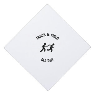 Track and field all day graduation cap topper