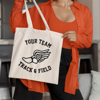 Track And Field Custom Team Name Or Text Sports Tote Bag by SoccerMomsDepot at Zazzle