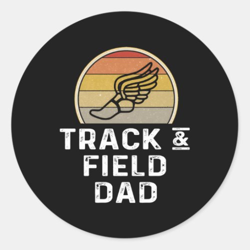 Track And Field Dad Wing Shoe Sneaker Classic Round Sticker