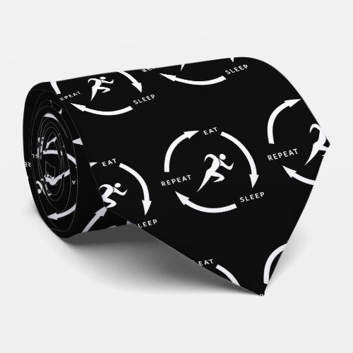 Track And Field Eat Sleep Repeat Sports Fan Saying Neck Tie