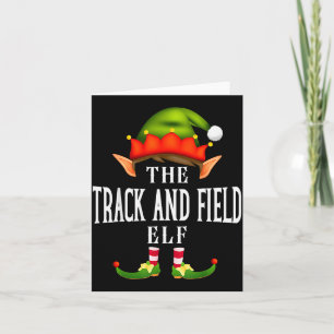 Track And Field Elf Group Funny Christmas Pajama P Card