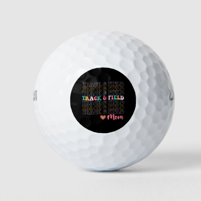 Track And Field Mom Groovy Running Mother’s Day Golf Balls (Front)