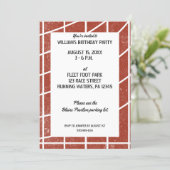 Track and Field Party Invitation Red Running Track (Standing Front)
