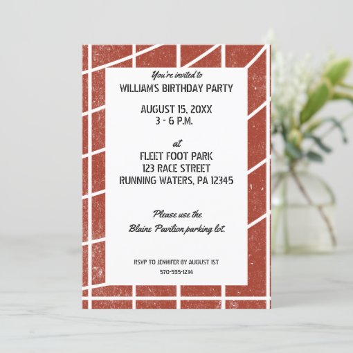 Track and Field Party Invitation Red Running Track Zazzle