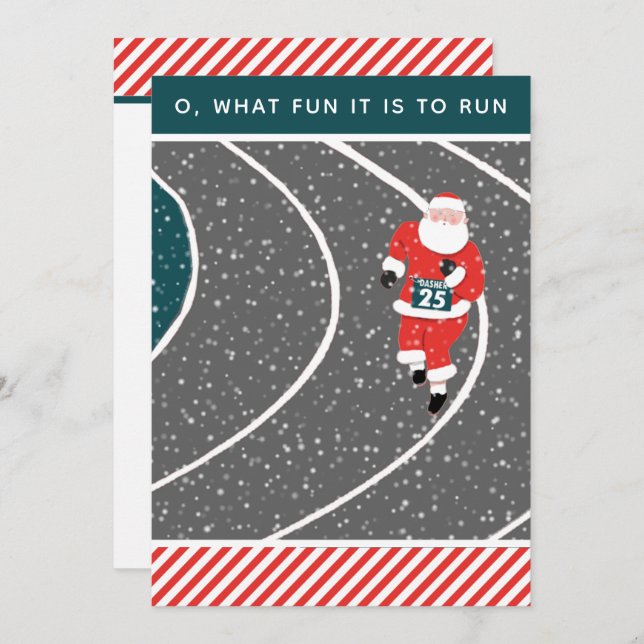 Track and Field Running Christmas Cards (Front/Back)