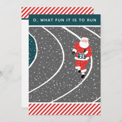 Track and Field Running Christmas Cards