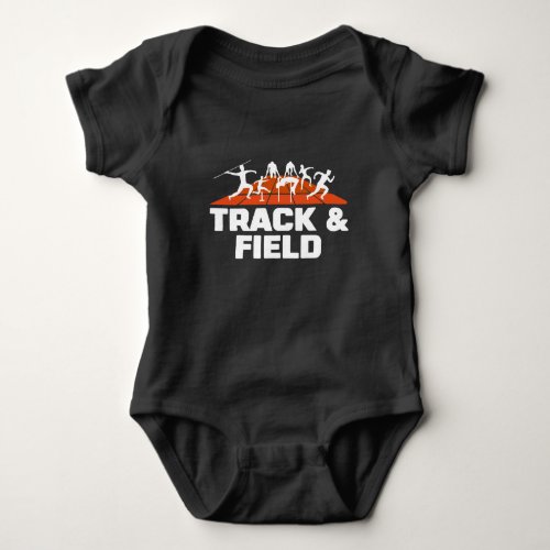 Track and Field Running Sprint Long Jump Athlete Baby Bodysuit