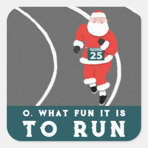 Track and Field Running Square Sticker