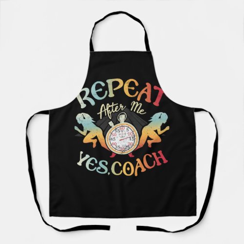 Track and Field School Sport Coaches Runner Repeat Apron