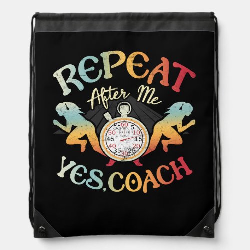 Track and Field School Sport Coaches Runner Repeat Drawstring Bag