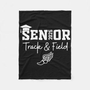 Track And Field Senior Cl Of 2025 Graduation Gradu Fleece Blanket
