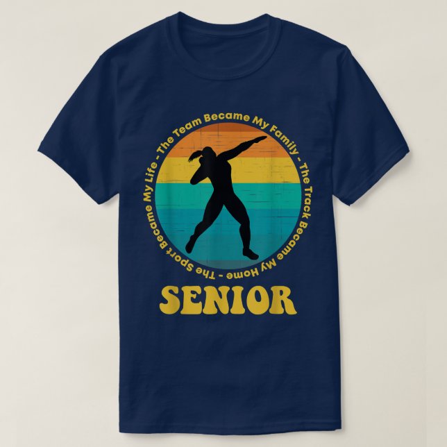 Track and Field Senior Night Shot Put Thrower T-Sh T-Shirt (Design Front)