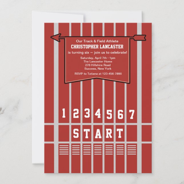 Track and Field Start Line Invitation (Front)