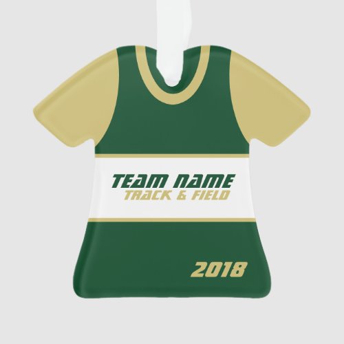 Track and Field Team Running Shirt Ornament