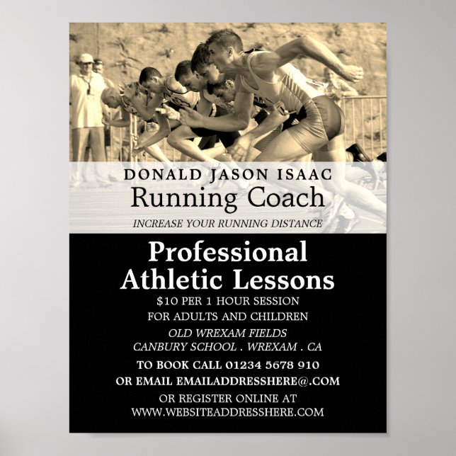 Track, Athletics Lesson Advertising Poster (Front)