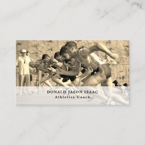 Track Athletics Sportsperson Sports Coach Business Card