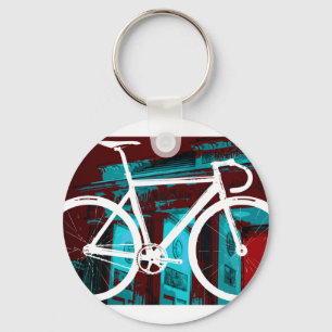 Track Bike Berlin - red blue Keychain