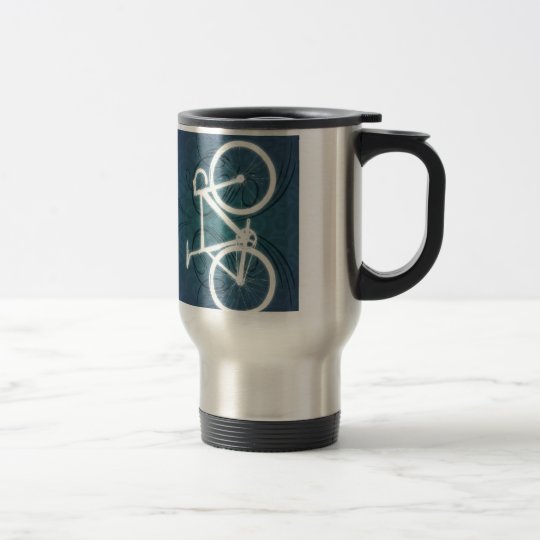 Track Bike - blue tattoo style Travel Mug