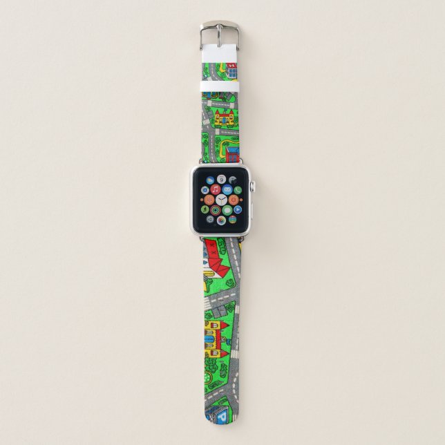  Track carpet Car Road Nostalgic, 90s nostalgia Apple Watch Band (Front)