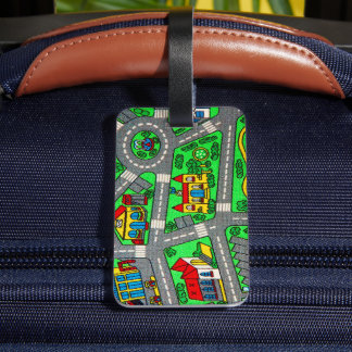  Track carpet Car Road Nostalgic, 90s nostalgia Luggage Tag