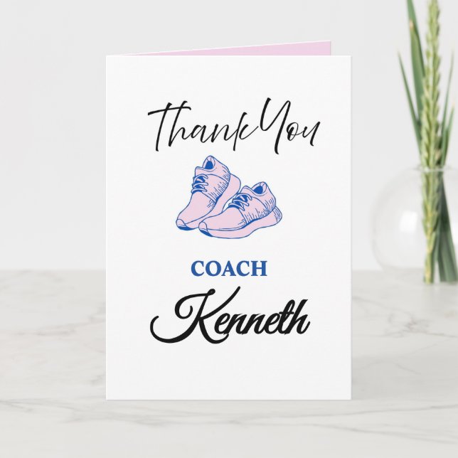 Track Coach Appreciation Card, Thank You Card (Front)