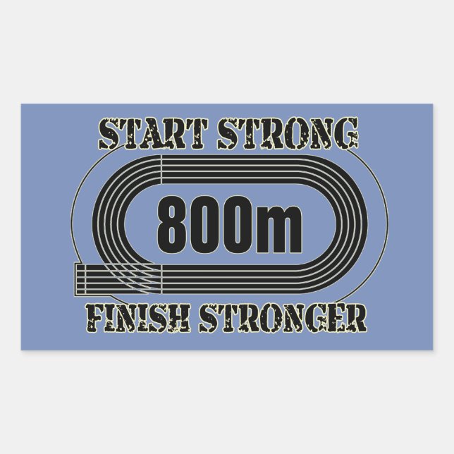 Track Field 800 Meter Middle Distance Runner Gift Rectangular Sticker (Front)