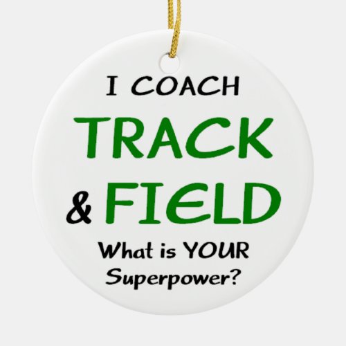 track  field coach ceramic ornament