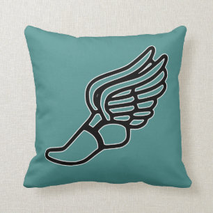 Track & Field Hermes Winged Foot Custom Color Throw Pillow