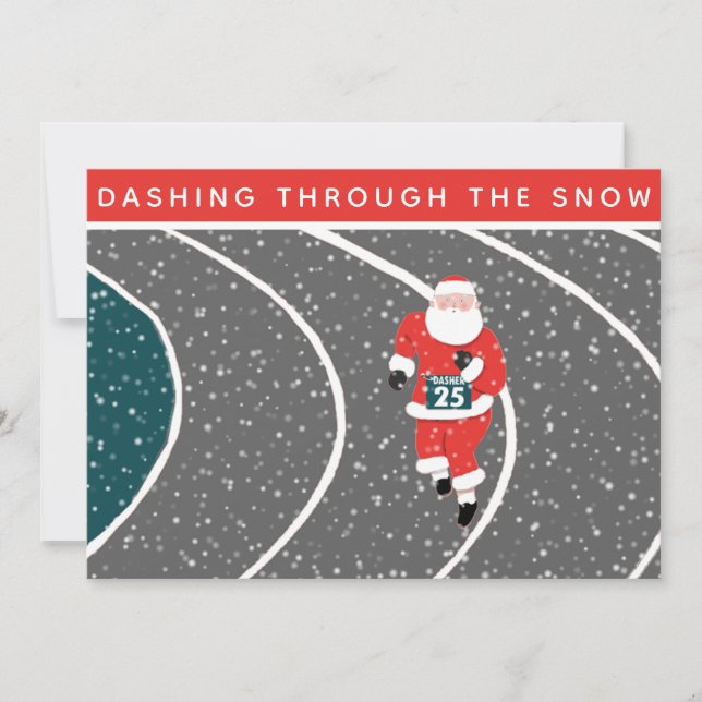 Track & Field Running Holiday Card (Front)