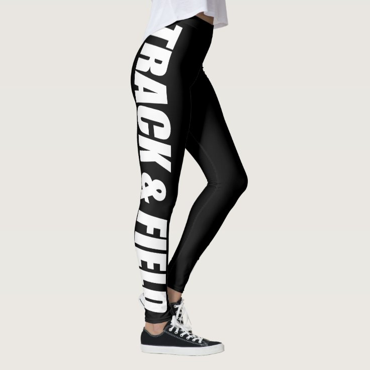 Track & Field Typographic Leggings for Runners Zazzle