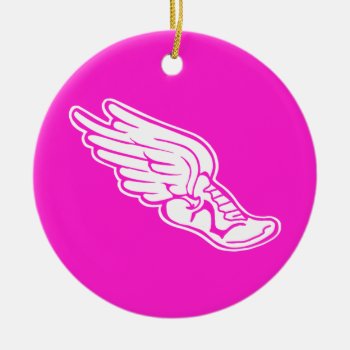 Track Logo Ornament Pink by sportsdesign at Zazzle