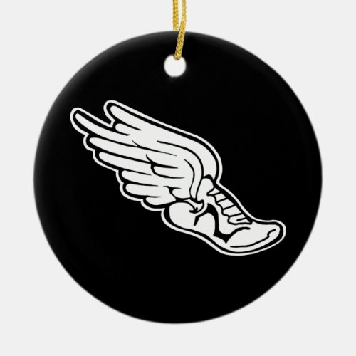 Track Logo Ornament wname Black